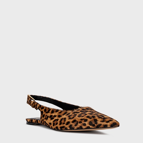 Sapatilha Slingback Minimal Pelo Animal Print Honey
