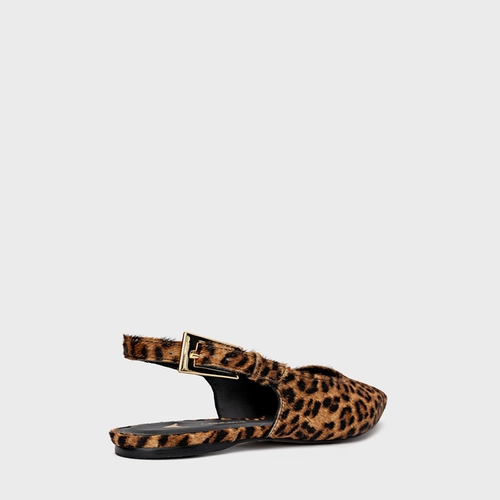 Sapatilha Slingback Minimal Pelo Animal Print Honey