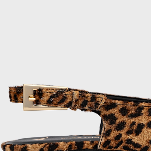 Sapatilha Slingback Minimal Pelo Animal Print Honey