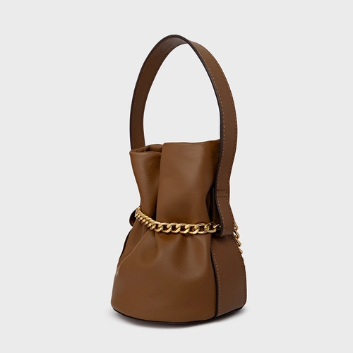 Bolsa Bucket Dream Média Couro Marrom Saddle