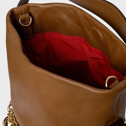 Bolsa Bucket Dream Média Couro Marrom Saddle