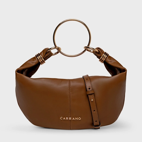 Bolsa Catherine Média Couro Marrom Saddle