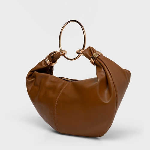 Bolsa Catherine Média Couro Marrom Saddle