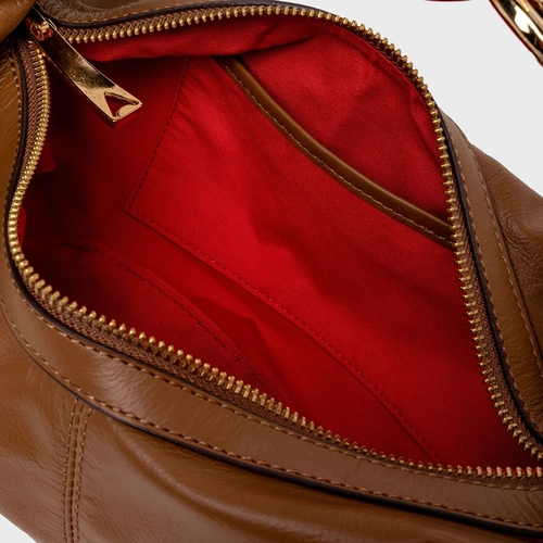 Bolsa Catherine Média Couro Marrom Saddle