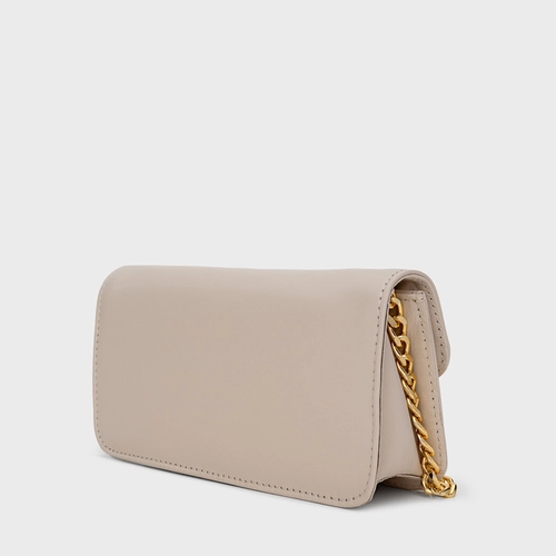 Bolsa Tiracolo Fiorella Pequena Couro Off White Cotton