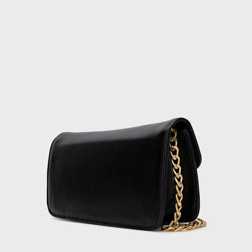 Bolsa Tiracolo Fiorella Pequena Couro Preto