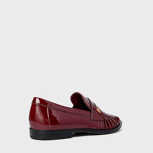 Loafer Drapeado Icon Couro Verniz Vinho Mahogany