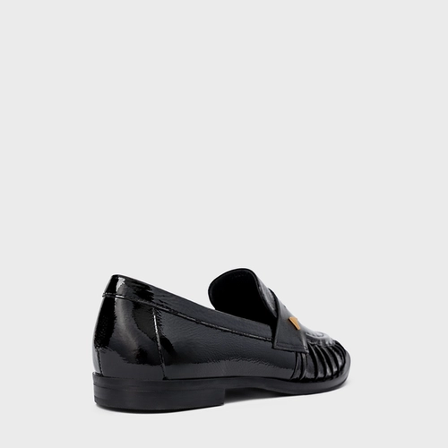 Loafer Drapeado Icon Couro Verniz Preto