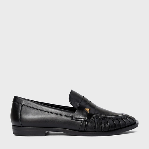 Loafer Drapeado Icon Couro Preto