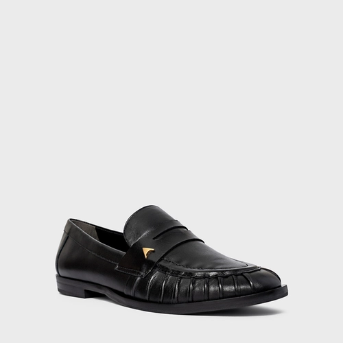 Loafer Drapeado Icon Couro Preto