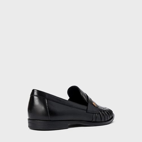 Loafer Drapeado Icon Couro Preto