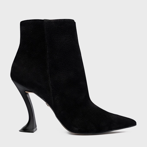 Bota Salto Silhoutte Couro Nobuck Preto