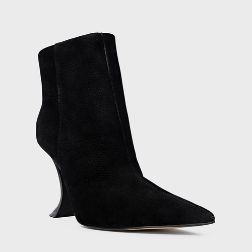 Bota Salto Silhoutte Couro Nobuck Preto