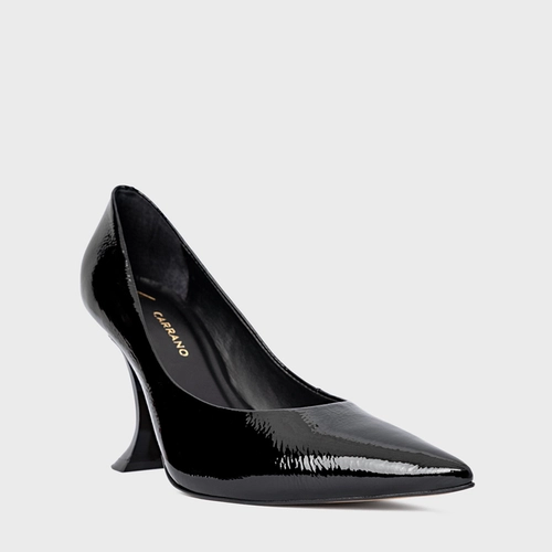 Scarpin Angeline Salto Silhoutte Couro Verniz Preto