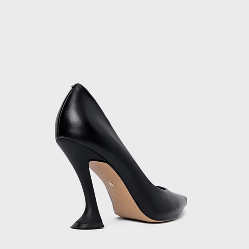 Scarpin Angeline Salto Silhoutte Couro Preto