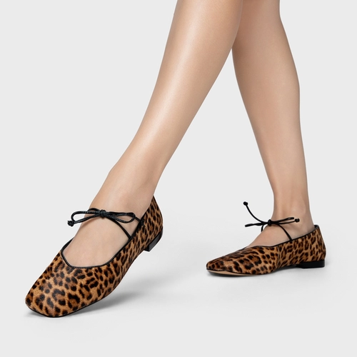 Sapatilha Slim Laço Pelo Animal Print Honey