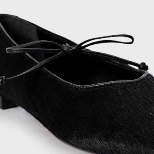 Sapatilha Slim Laço Pelo Preto