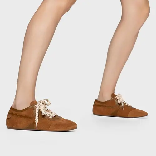 Tênis Low Couro Suede Marrom Saddle