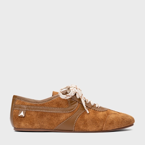 Tênis Low Couro Suede Marrom Saddle