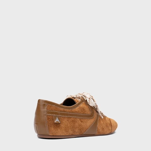Tênis Low Couro Suede Marrom Saddle