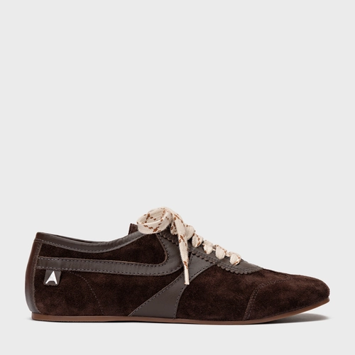 Tênis Low Couro Suede Marrom Ganache
