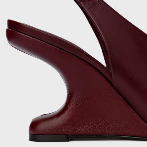 Sandália Bold Anabela Curve Couro Vinho Mahogany