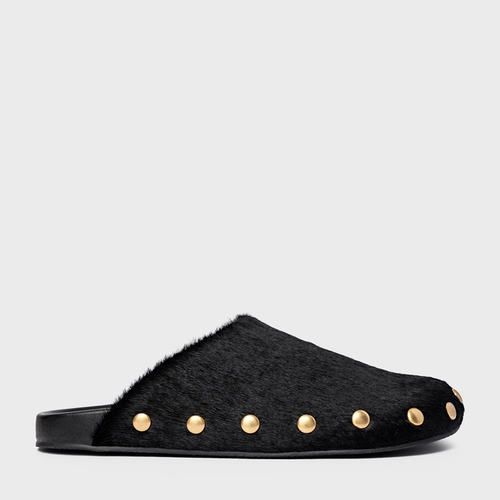 Mule Clog Statement Studs Pelo Preto