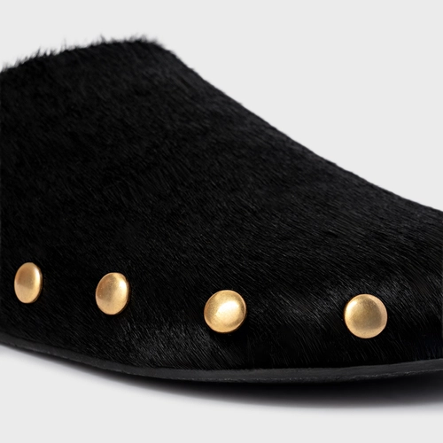Mule Clog Statement Studs Pelo Preto