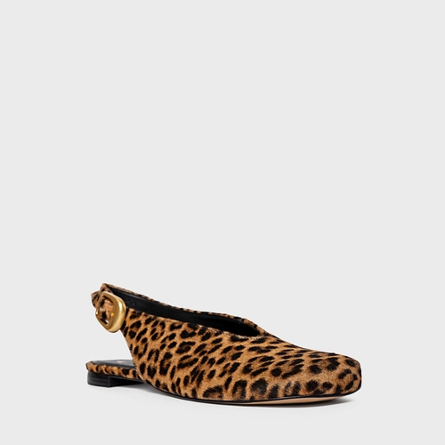Sapatilha Slingback Buckle Pelo Animal Print Honey