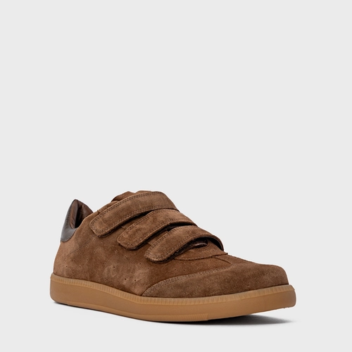 Tênis Velcro Couro Suede Marrom Brownie