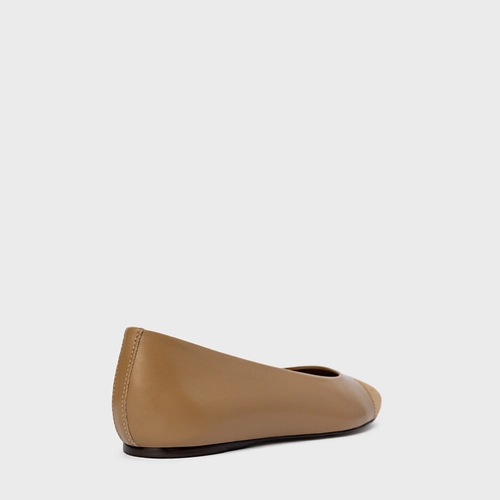 Sapatilha Duo Couro Bege Almond