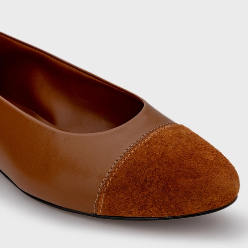 Sapatilha Duo Couro Marrom Ferrugem