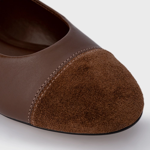 Sapatilha Duo Couro Marrom Brownie