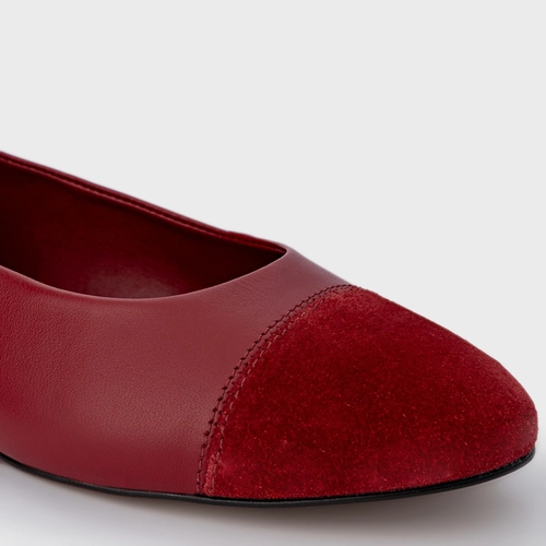 Sapatilha Duo Couro Vermelho Malbec