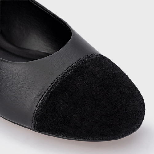 Sapatilha Duo Couro Preto