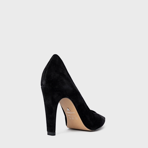 Scarpin Gio Salto Fino Couro Suede Preto