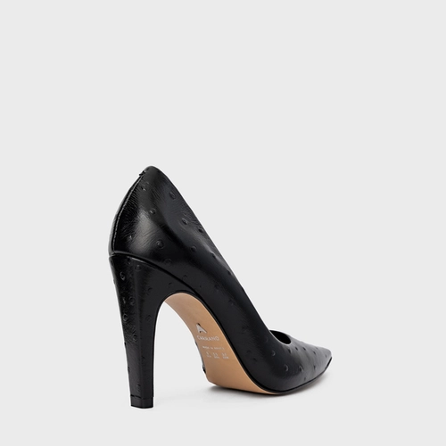 Scarpin Gio Salto Fino Couro Preto