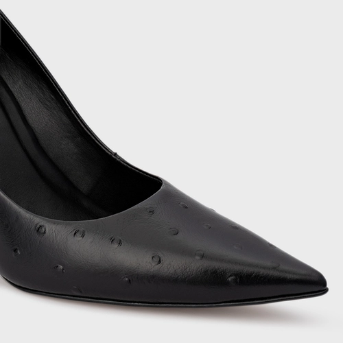 Scarpin Gio Salto Fino Couro Preto