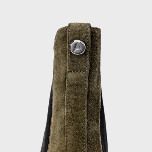 Bota Coturno Chelsea Tratorada Couro Suede Verde Army Green