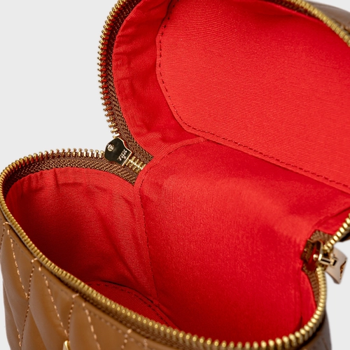 Bolsa Tiracolo Yumi Pequena Couro Marrom Saddle