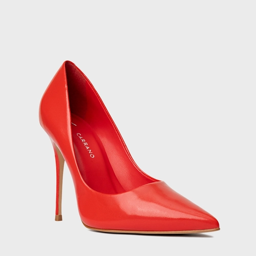 Scarpin Loretta Salto Fino Couro Vermelho Red