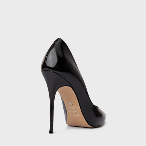 Scarpin Loretta Salto Fino Couro Valencia Preto