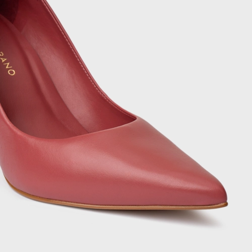 Scarpin Beatriz Salto Fino Couro Rosa Baby Pink