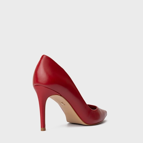 Scarpin Beatriz Salto Fino Couro Vermelho Red Shiny