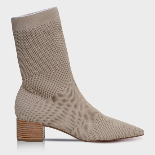 Bota Bege Camurcina Slouchy Salto Fino | Arezzo