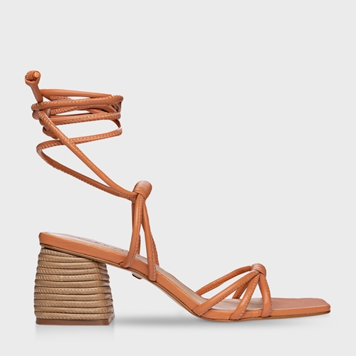 Sandália Feminina Strings Lace-Up Gold - Schutz - Preto - Shop2gether