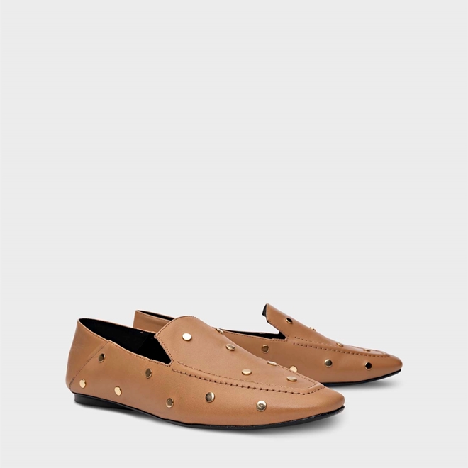 Loafer Comfy Tachas Couro HoneyComb