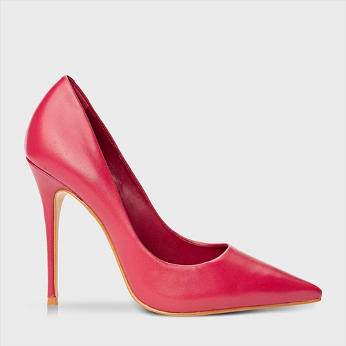 Scarpin Loretta Salto Fino Couro Vinho Very Berry