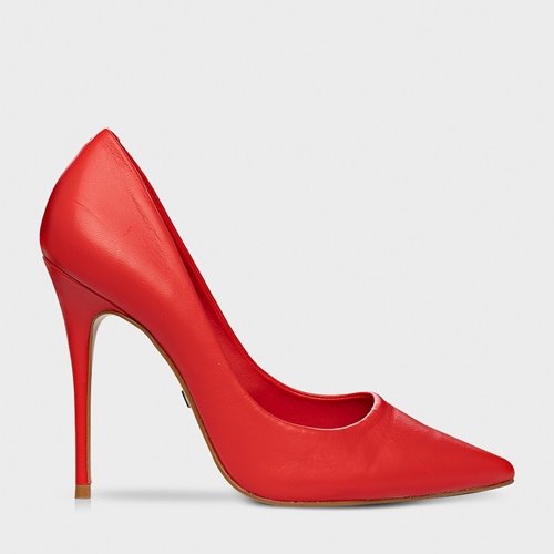 Scarpin Loretta Salto Fino Couro Vermelho Carrano