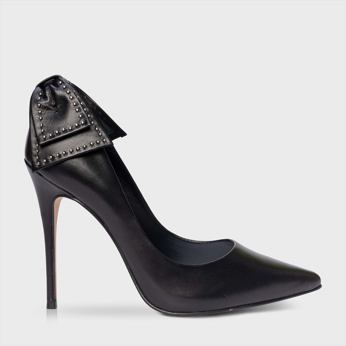 Scarpin Lace Salto Fino Couro Preto